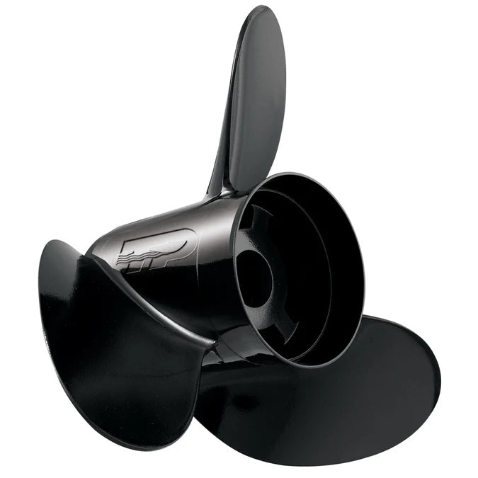 black 3 blade boat propeller