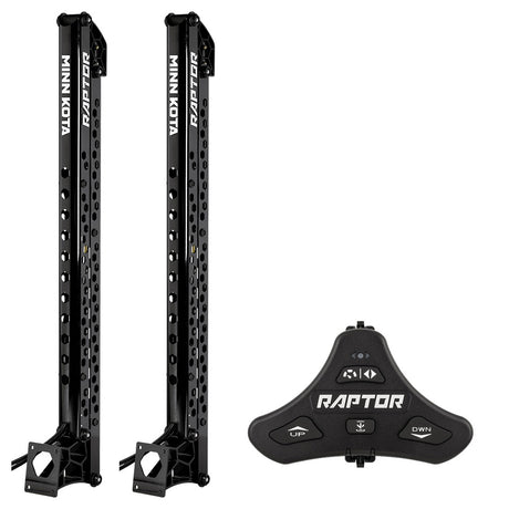 Minn Kota Raptor Bundle Pair (8' Black Shallow Water Anchors w/Footswitch) boat anchor