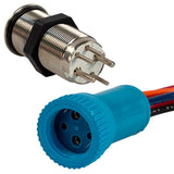 Bluewater 19mm In Rush Push Button Switch - Off/On Contact - Blue/Red LED [9057-1113-1]