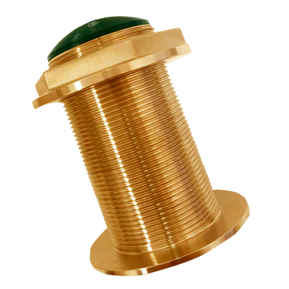 SI-TEX Bronze Low-Profile Thru-Hull Medium-Frequency CHIRP Transducer (600W, 12 Tilt, 80-130kHz)