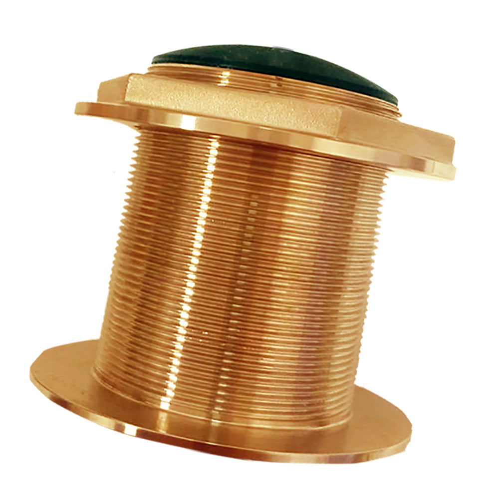 SI-TEX Bronze Low-Profile Thru-Hull Medium-Frequency CHIRP Transducer (1kW, 18 Tilt, 85-135kHz)