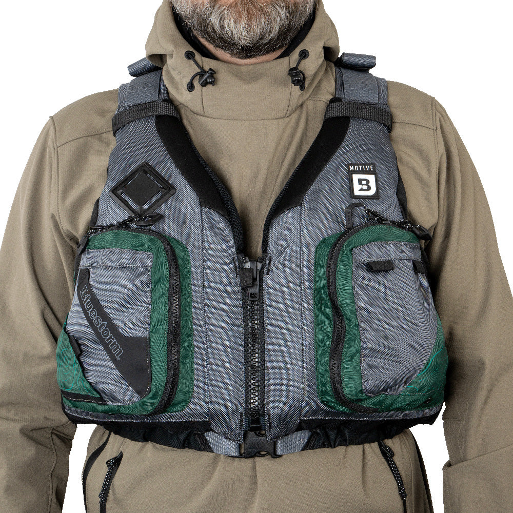 Bluestorm Motive Kayak Fishing Vest - Hunter Green - L/XL [BS-248-HNT-L/XL]