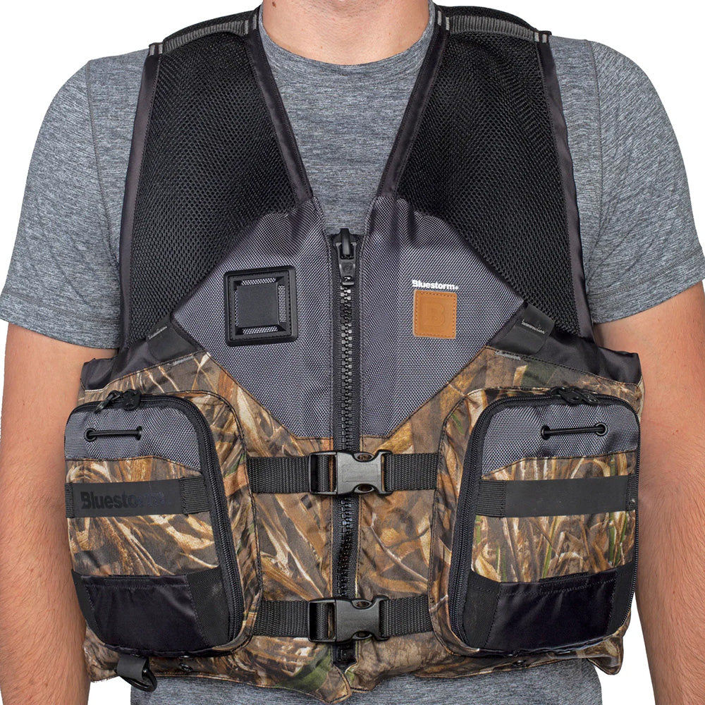 Bluestorm Sportsman Adult Mesh Fishing Life Jacket - MAX5 Camo - L/XL [BS-105-MX5-L/XL]