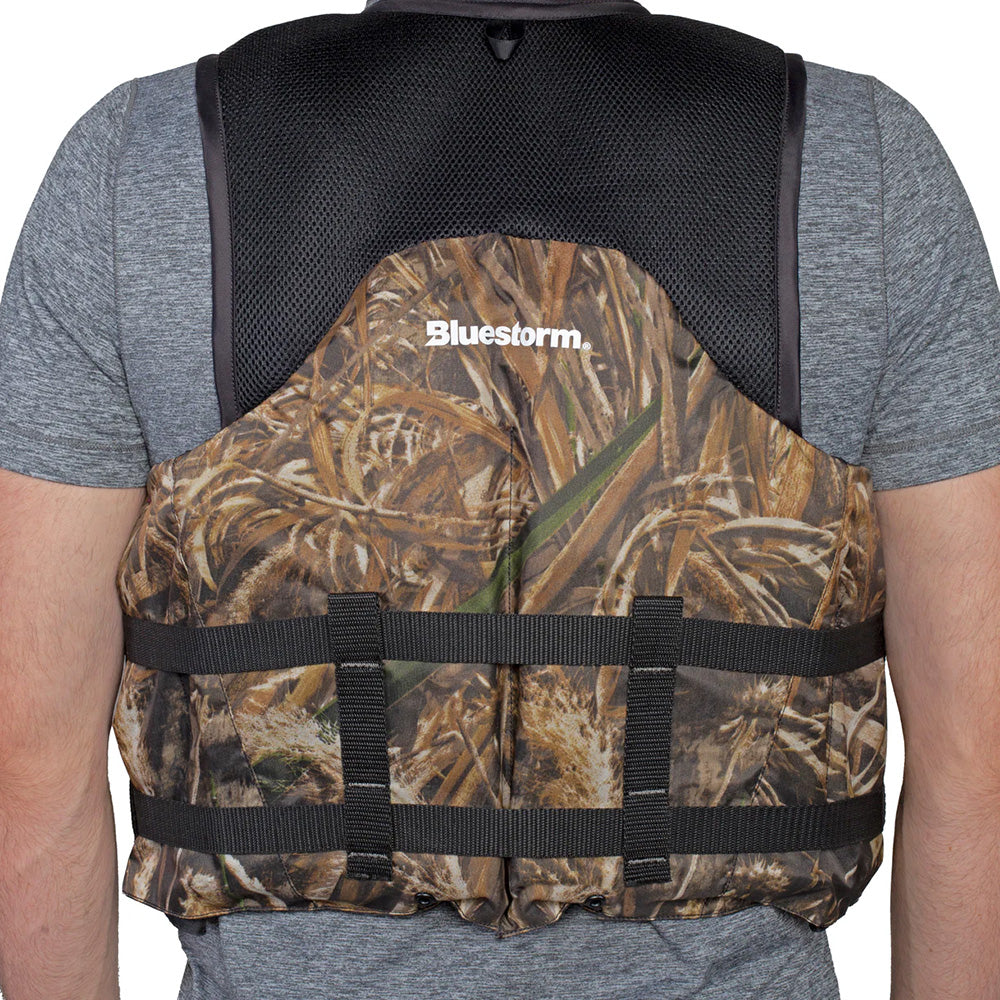 Bluestorm Sportsman Adult Mesh Fishing Life Jacket - MAX5 Camo - L/XL [BS-105-MX5-L/XL]