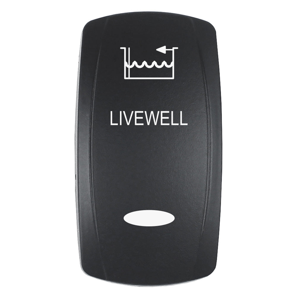 Pacer Actuator - 'LIVEWELL' f/V Series Contura Switches - Black - Laser Etched (Top/Bottom Light) [EV2LE-LVWL]