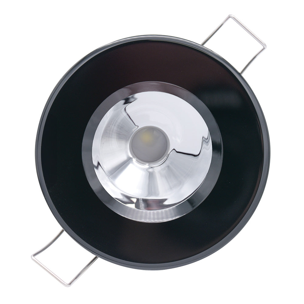 Lumitec Illusion Flush Mount LED Down Light - Spectrum RGBW - Warm White - Black Housing - Chrome Reflector [117165]