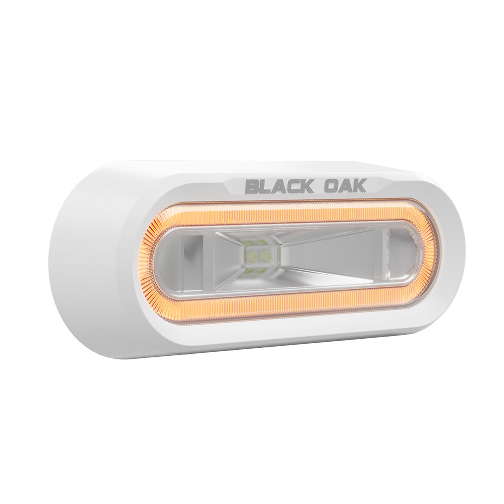 Black Oak Low Pro Off Road Spreader Light - Bracket Mount - White Housing - Amber LED [MLPS-A]