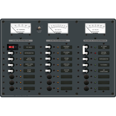 Blue Sea 8084 AC Main +6 Positions/DC Main +15 Positions Toggle Circuit Breaker Panel - White Switches [8084]