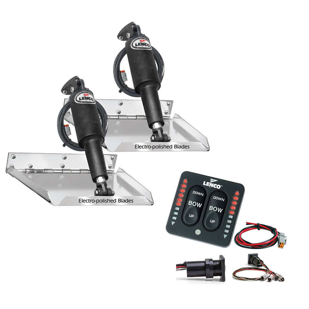 Lenco 12"x 9" Standard Performance Trim Tab Kit (w/LED Indicator Switch Kit)