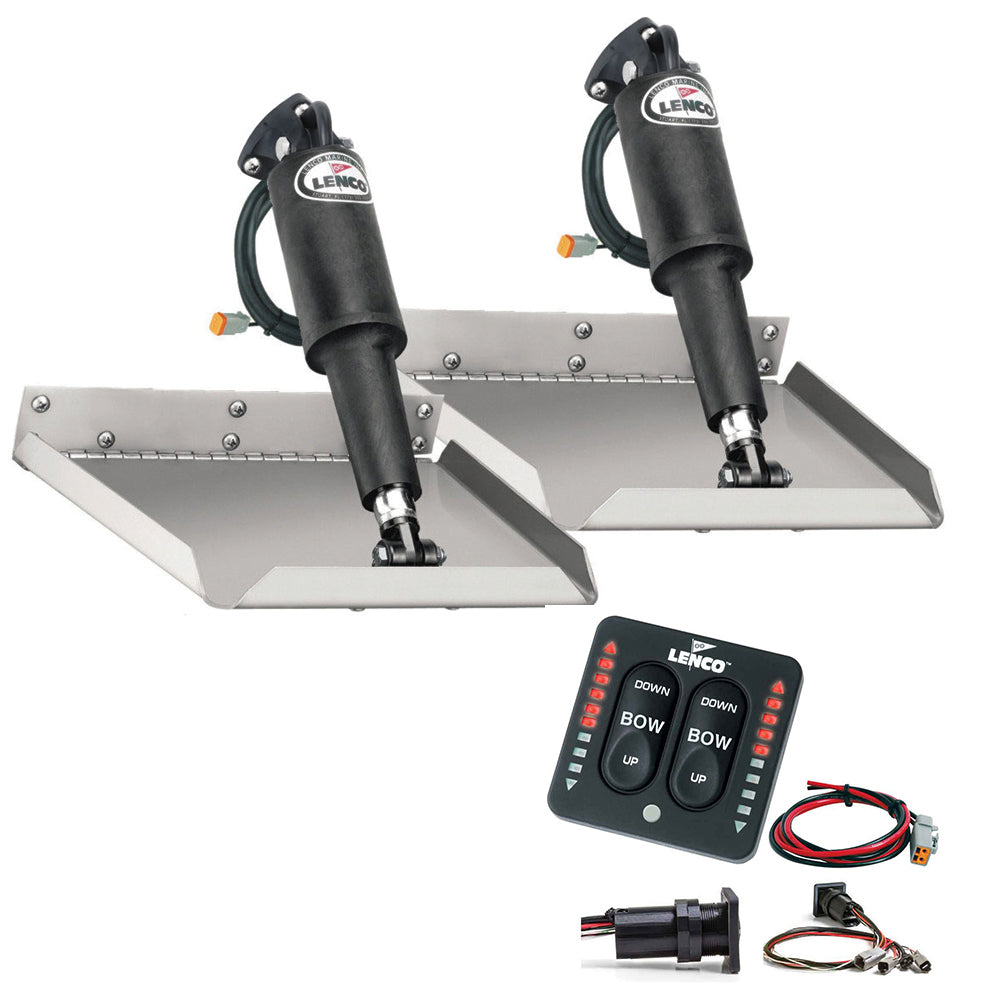 Lenco 12"x 18" Edgemount Trim Tab Kit (w/LED Indicator Switch Kit)