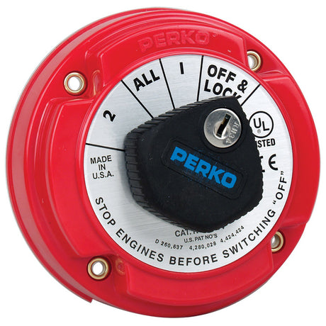 Perko 8504DP Medium Duty Battery Selector Switch (Alternator Field Disconnect & Key Lock)