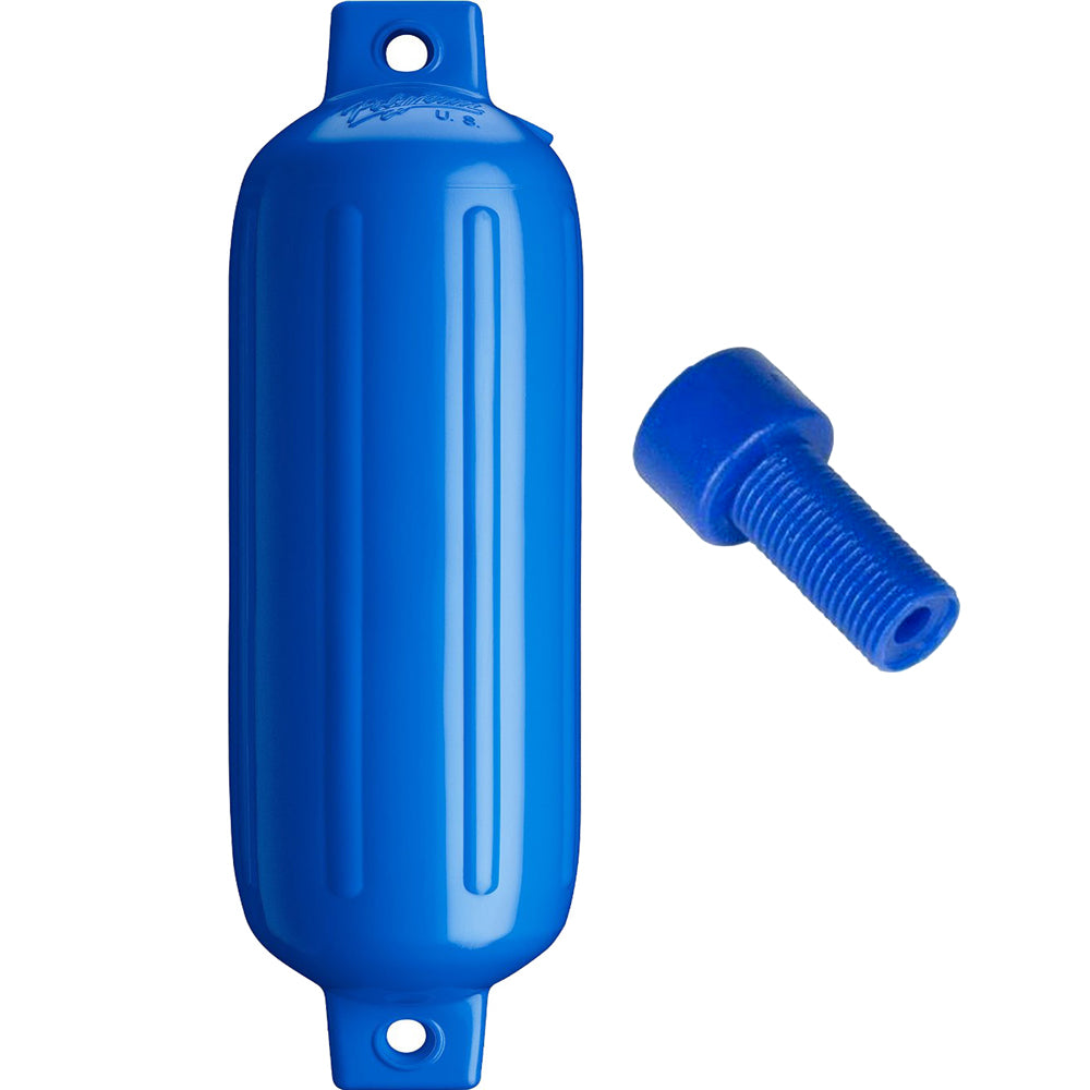 Polyform G-4 Twin Eye Fender 6.5" x 22" (Blue w/Adapter)