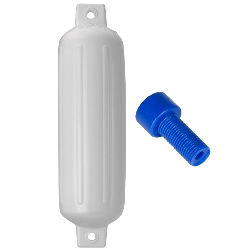 Polyform G-4 Twin Eye Fender 6.5" x 22" (White w/Adapter)