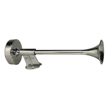 Schmitt Marine Deluxe All-Stainless Shorty Single Trumpet Horn (12V) boat horns