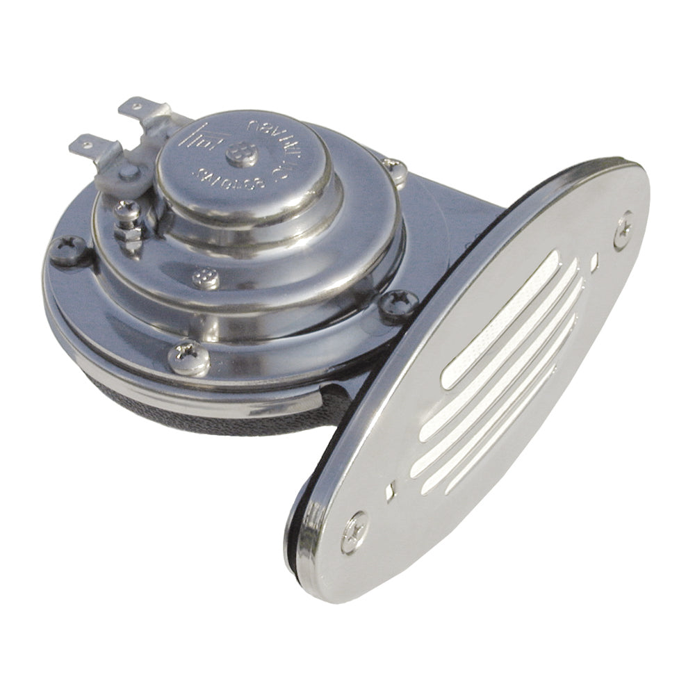 Schmitt Marine Mini Stainless Steel Single Drop-In Horn w/Stainless Steel Grill (12V High Pitch)