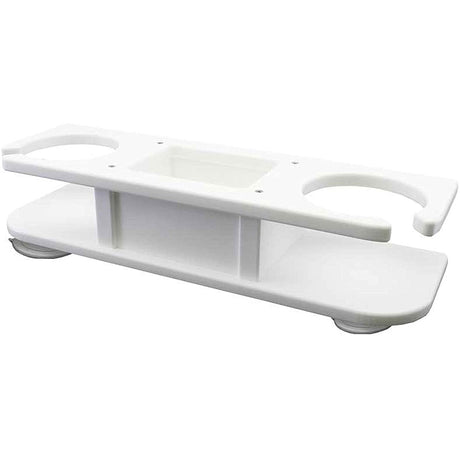 TACO 2-Drink Poly Holder with Catch-All (White)