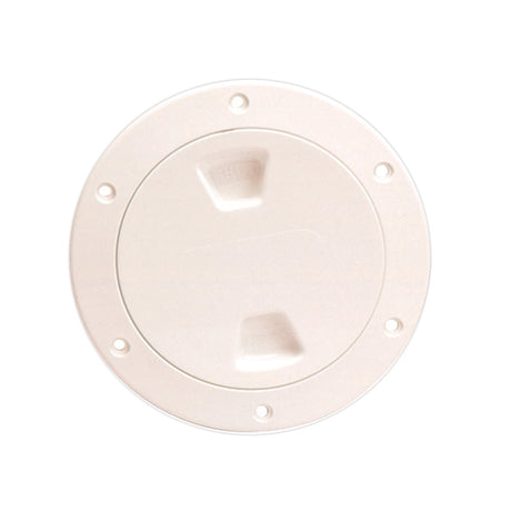 Beckson 4" Smooth Center Screw-Out Deck Plate (Beige)