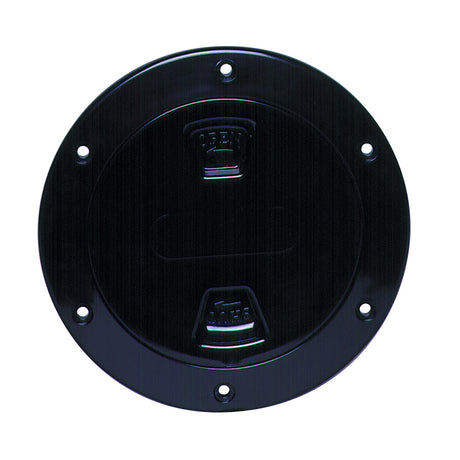 Beckson 4" Smooth Center Screw-Out Deck Plate (Black)