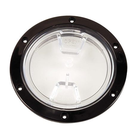 Beckson 4" Clear Center Screw Out Deck Plate (Black)