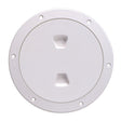Beckson 6" Smooth Center Screw-Out Deck Plate (White)