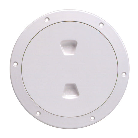 Beckson 6" Smooth Center Screw-Out Deck Plate (White)