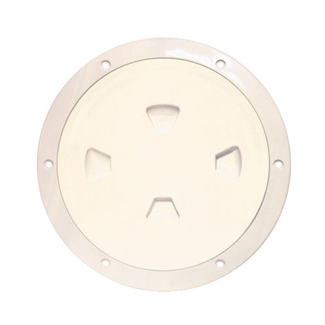 Beckson 8" Smooth Center Screw-Out Deck Plate (Beige)