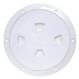 Beckson 8" Smooth Center Screw-Out Deck Plate (White)