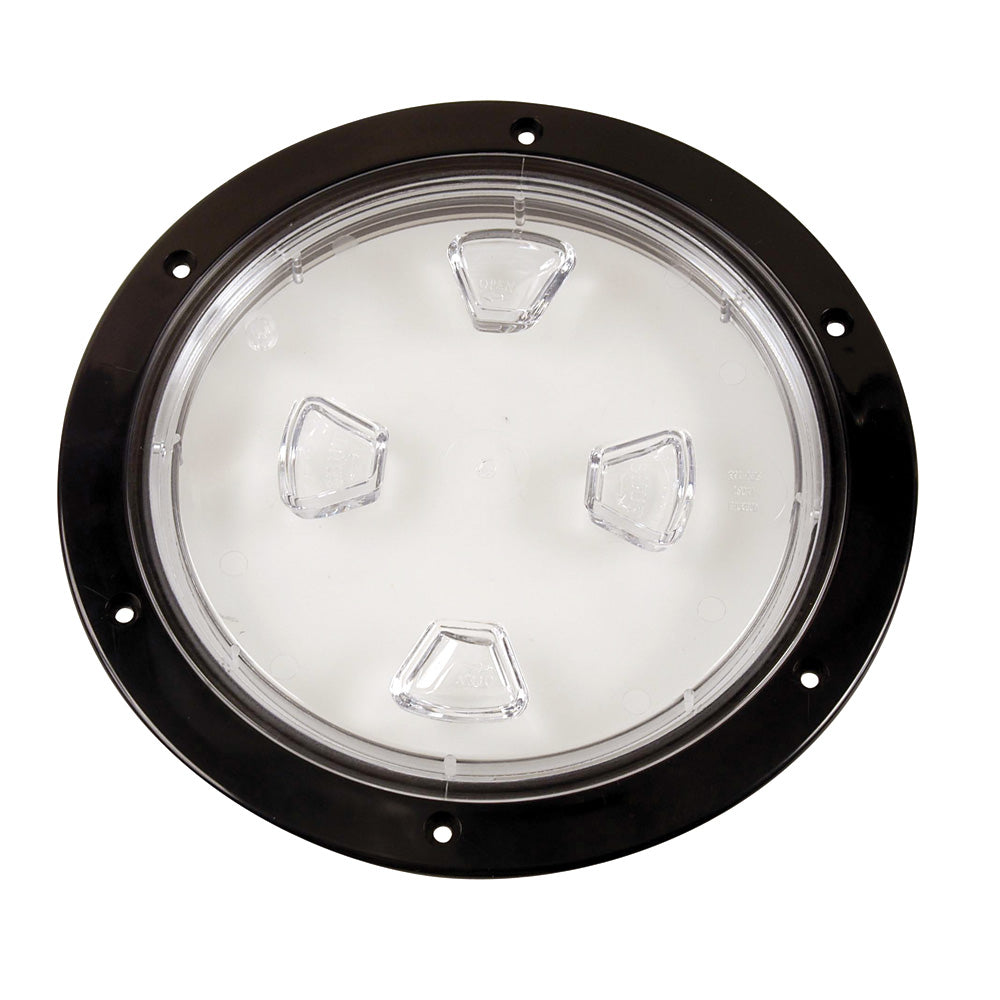 Beckson 8" Clear Center Screw-Out Deck Plate (Black)