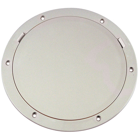 Beckson 8" Smooth Center Pry-Out Deck Plate (White)