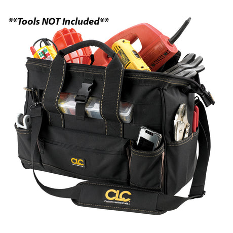 CLC 1534 Tool Bag w/Top-Side Plastic Parts Tray (16")