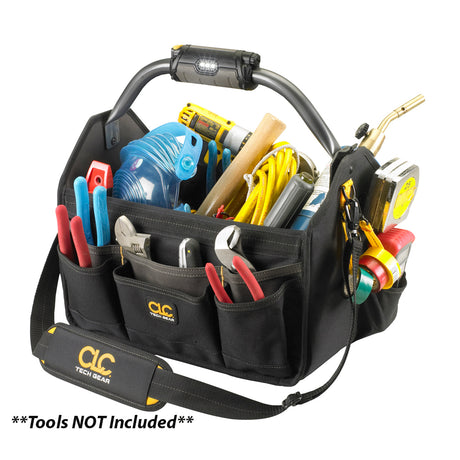 CLC L234 Tech Gear LED Lighted Handle Open Top Tool Carrier (15")