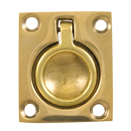 Whitecap Flush Pull Ring - Polished Brass - 1-1/2" x 1-3/4" [S-3360BC]