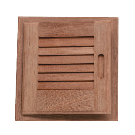 Whitecap Teak Louvered Door & Frame - Left Hand (12" x 12")