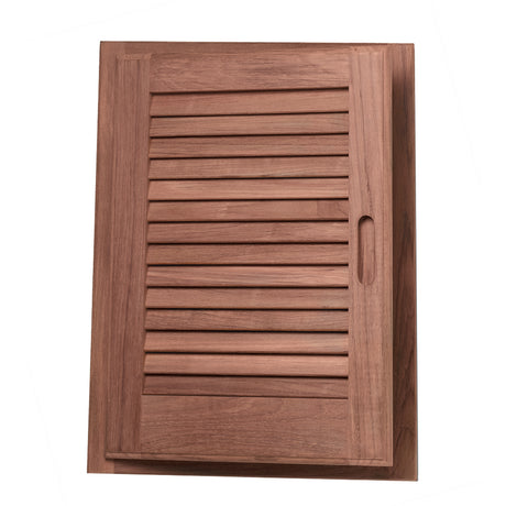 Whitecap Teak Louvered Door & Frame - Left Hand (15" x 20")