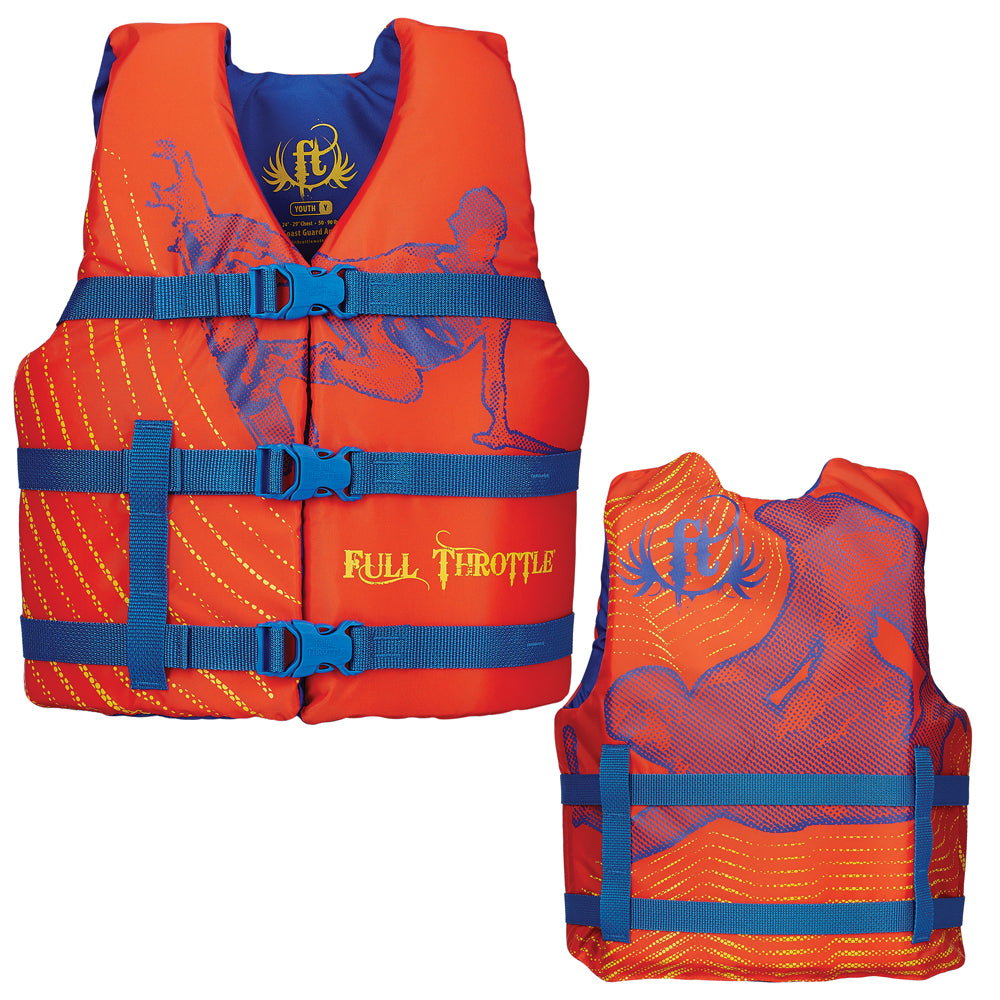 Full Throttle Character Life Vest - Youth 50-90lbs - Orange [104200-200-002-15]