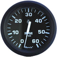 Faria Euro Black 4" Tachometer - 6,000 RPM (Gas - Inboard & I/O) [32804]