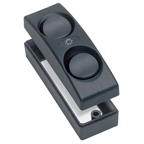 Marinco Contour 1100 Series Double Interior Switch - On/Off - Black [1101-BK]