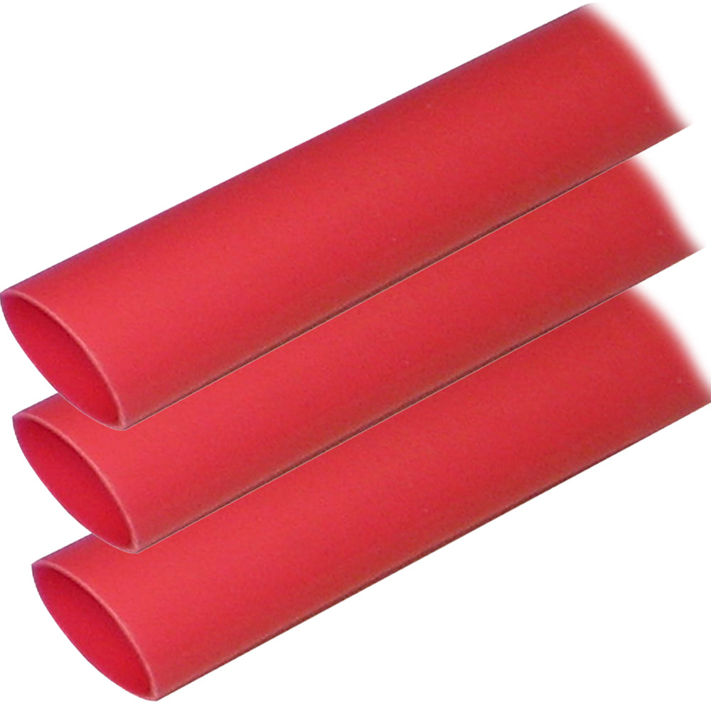 Ancor Adhesive Lined Heat Shrink Tubing (ALT) -1" x 12" -3-Pack -Red