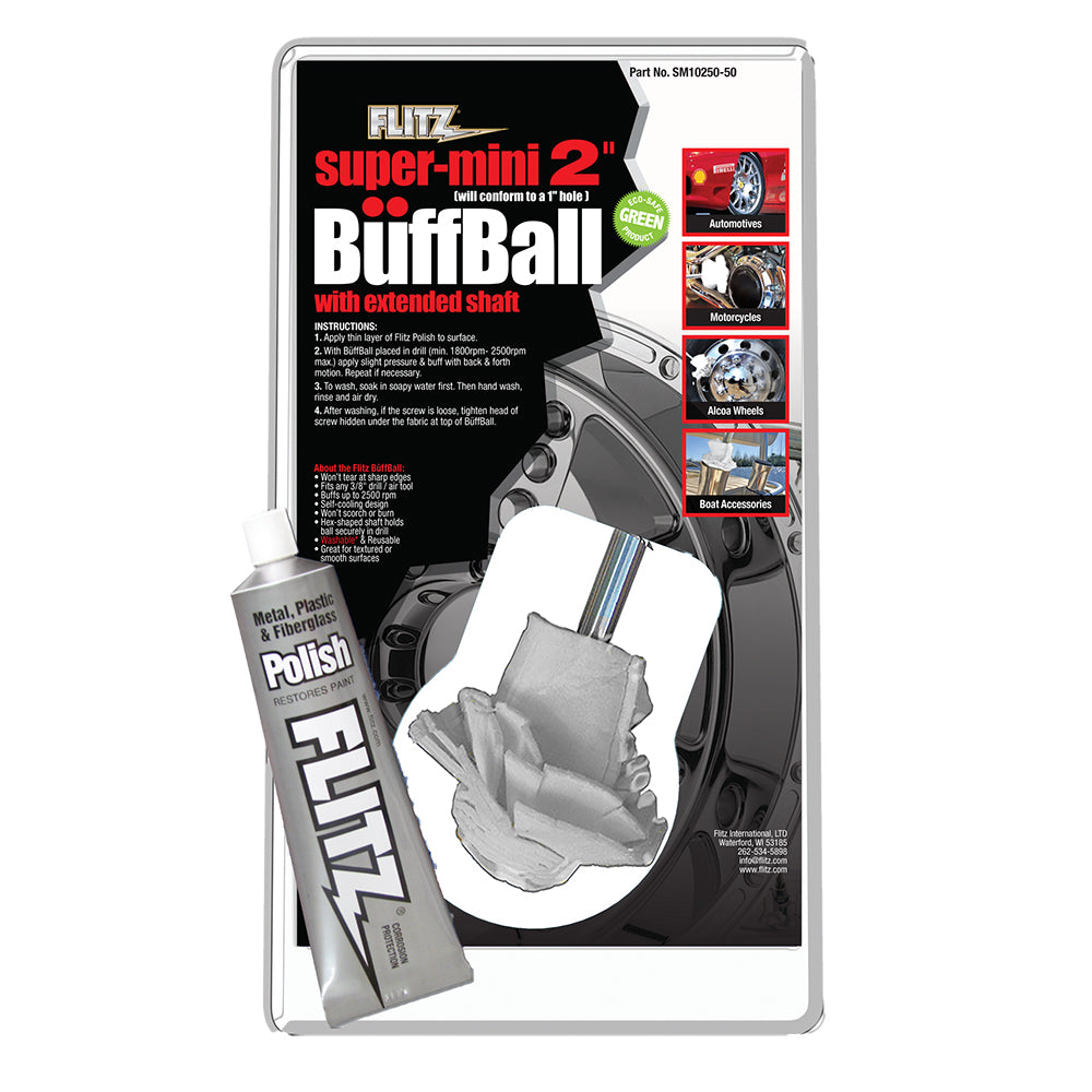 Flitz Buff Ball (Super Mini 2" with 1.76oz Tube Flitz Polish)