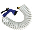 Whitecap 15 White Coiled Hose & Adjustable Nozzle