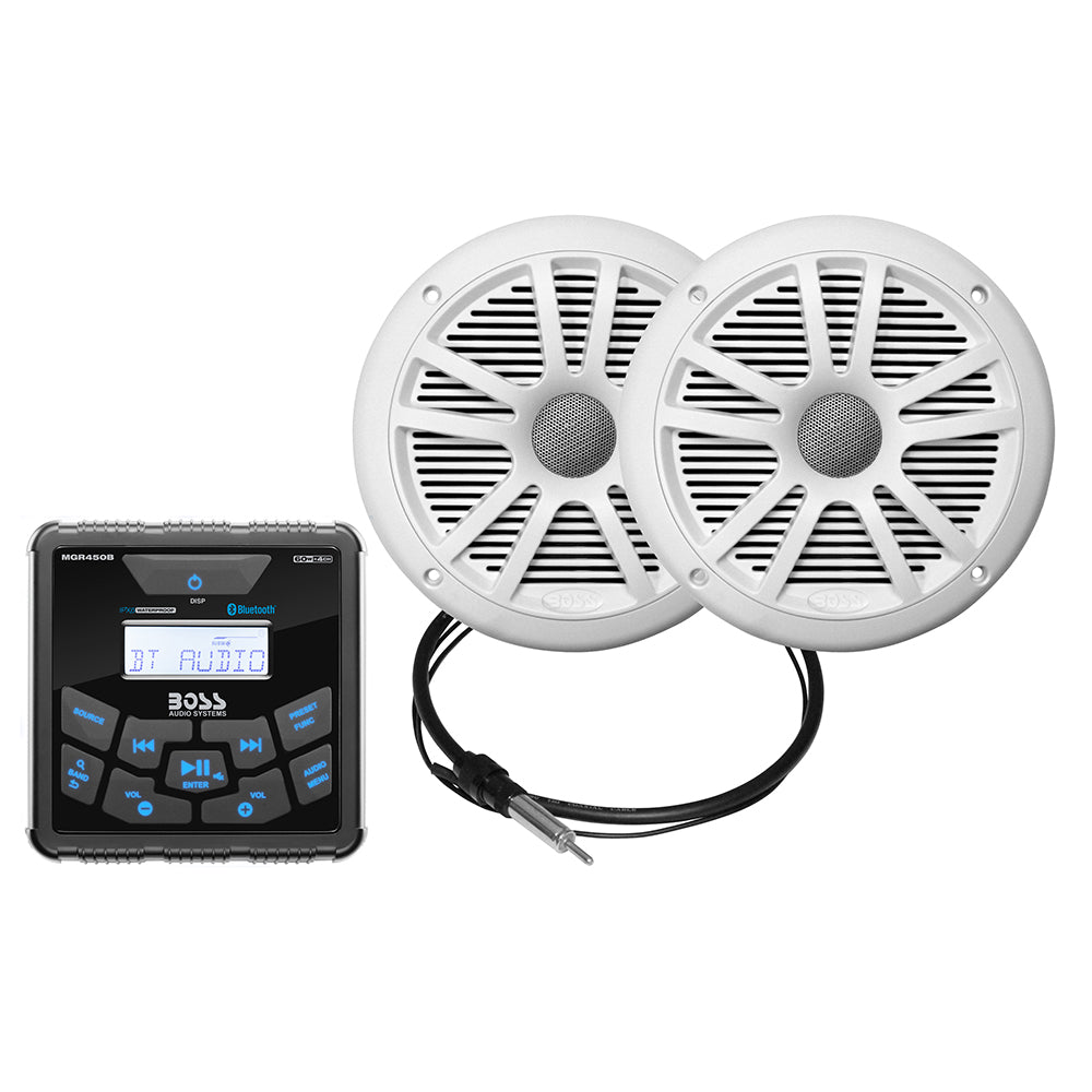 Boss Audio MCKGB450W.6 Marine Stereo  6.5" Speaker Kit (White)