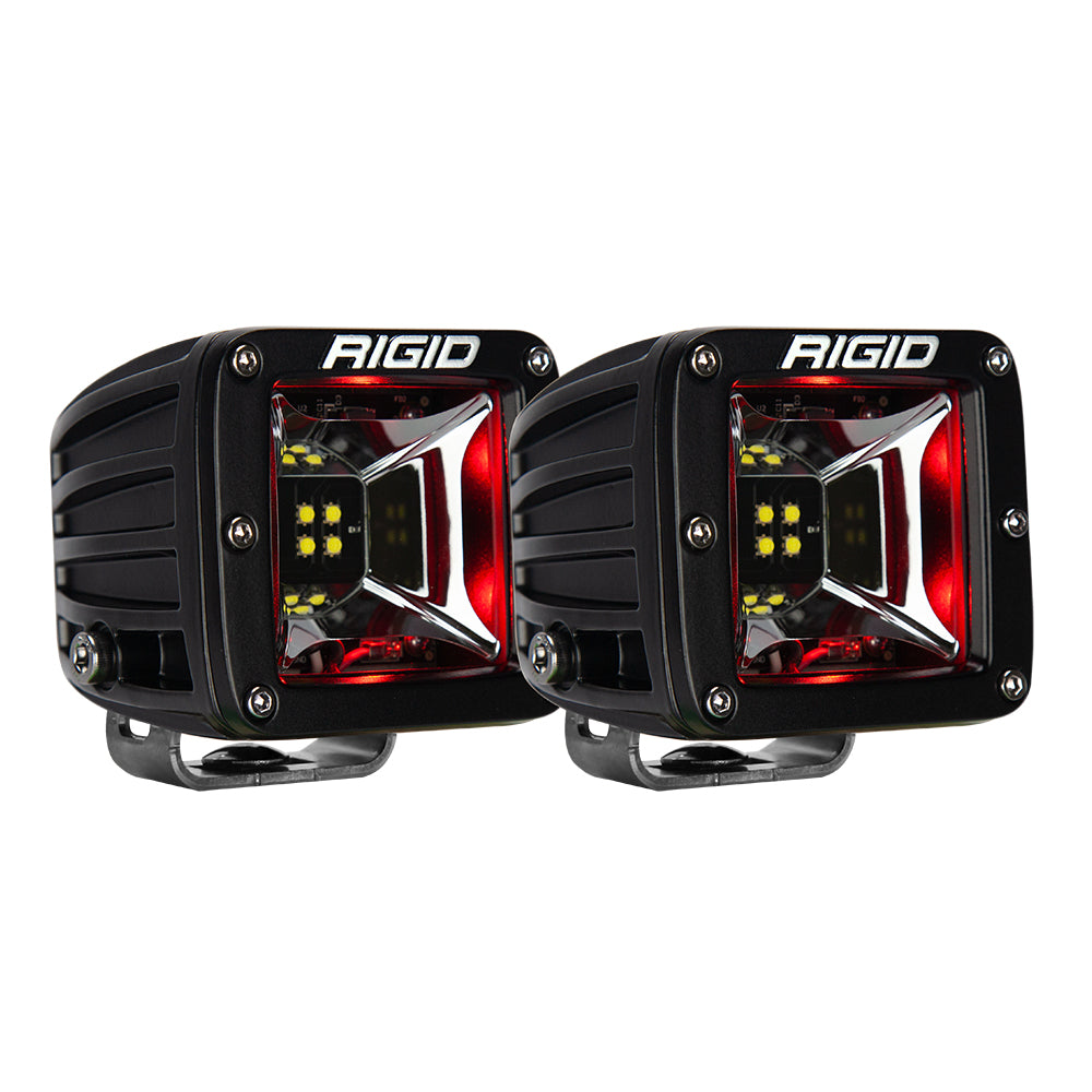 RIGID Industries Radiance Scene Lights - Surface Mount Pair - Black w/Red LED Backlight [68202]