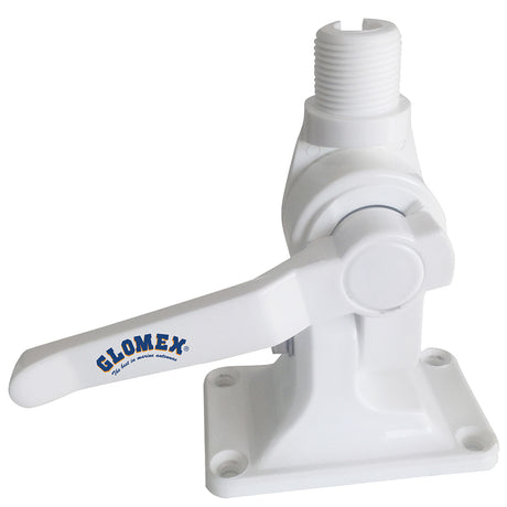 Glomex 4-Way Nylon Heavy-Duty Ratchet Mount w/Cable Slot  Built-In Coax Cable Feed-Thru 1"-14 Thread [RA115]