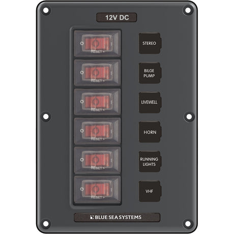 Blue Sea 4322 Circuit Breaker Switch Panel 6 Position - Gray [4322]