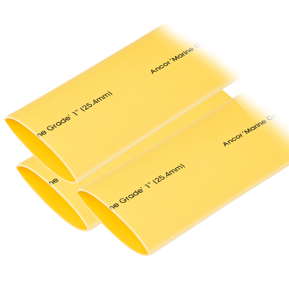 Ancor Heat Shrink Tubing 1" x 12" - Yellow (3 Pieces)