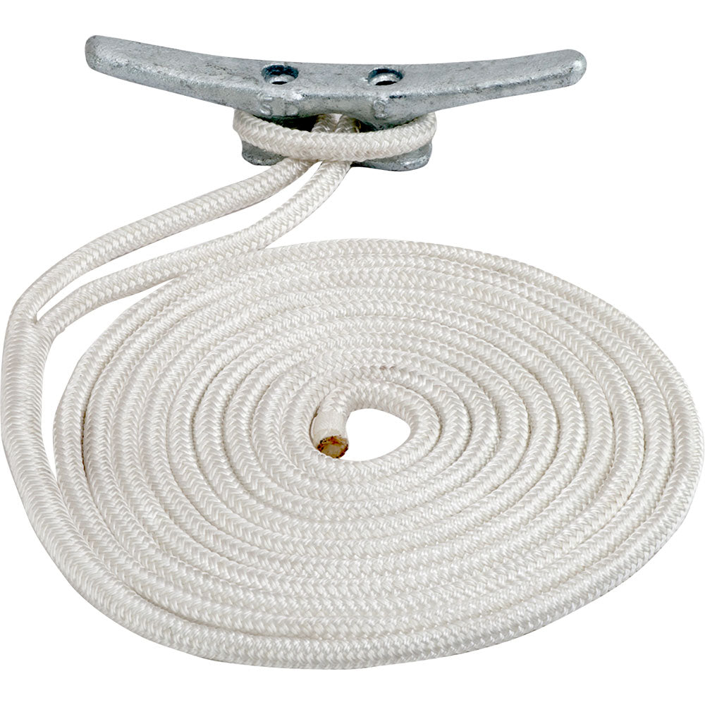 Sea-Dog Double Braided Nylon Dock Line (3/8" x 10 White)