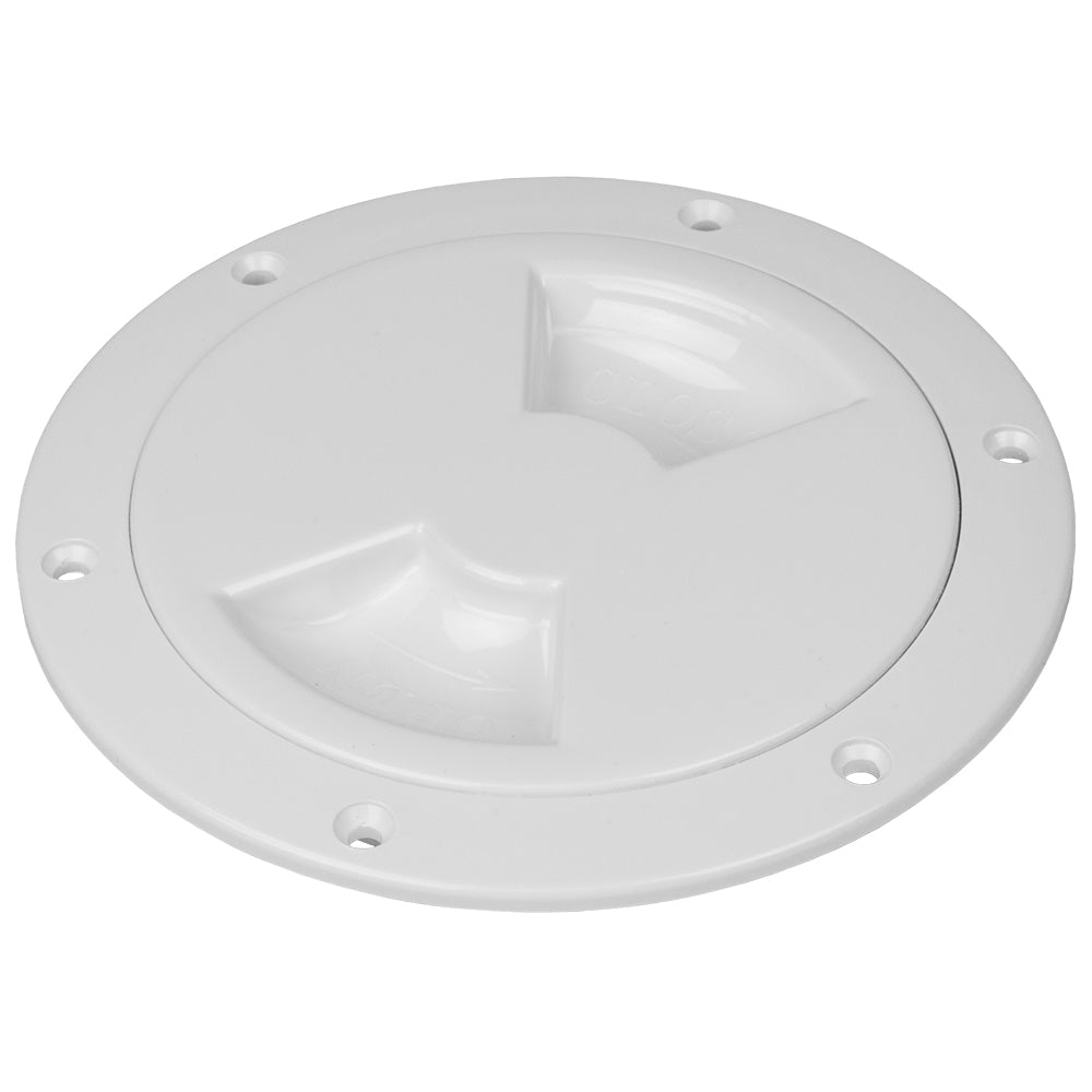 Sea-Dog Quarter-Turn Smooth 8" Deck Plate w/Internal Collar (White)