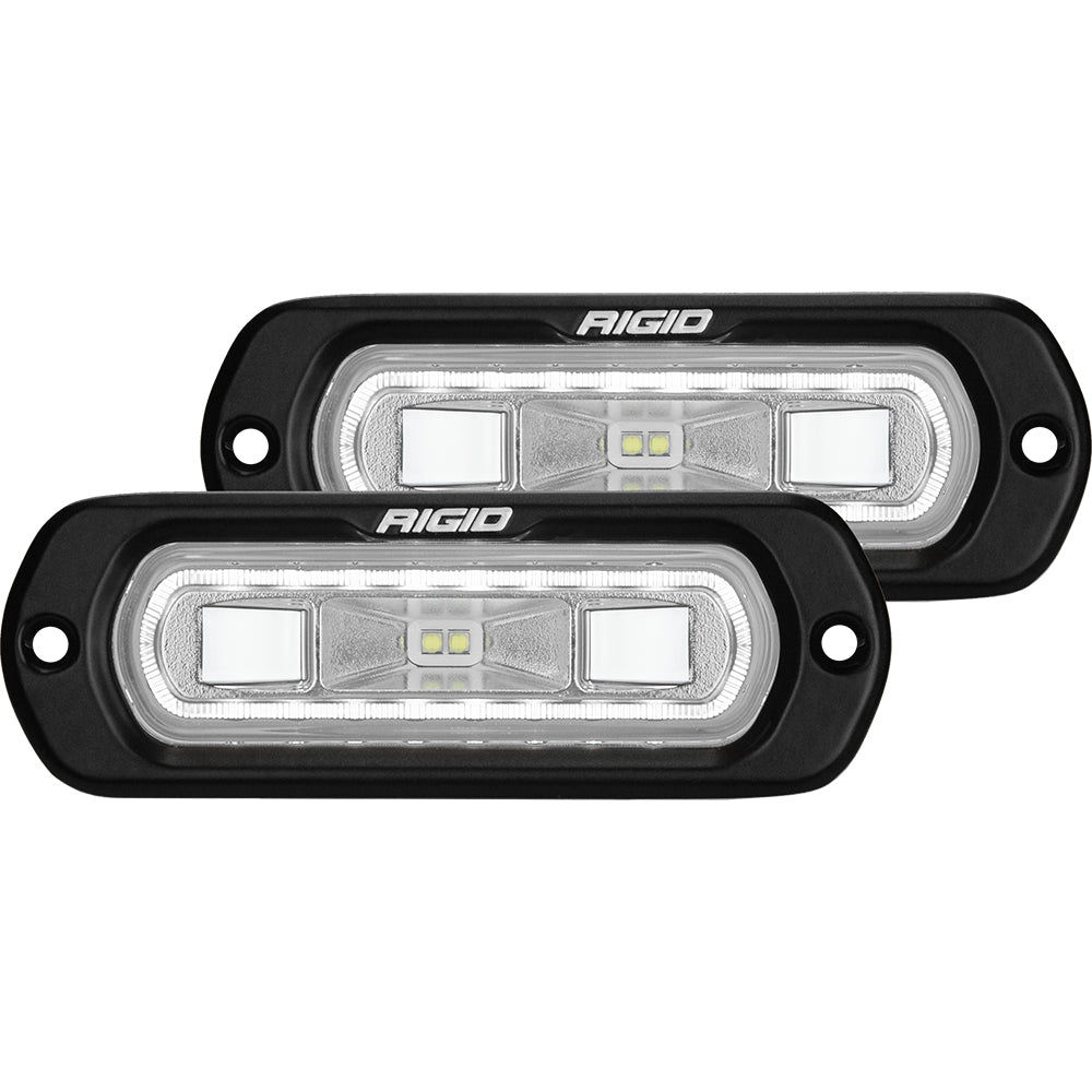 RIGID Industries SR-L Series Flush Mount Spreader Light - Black Housing - White Halo [53220]