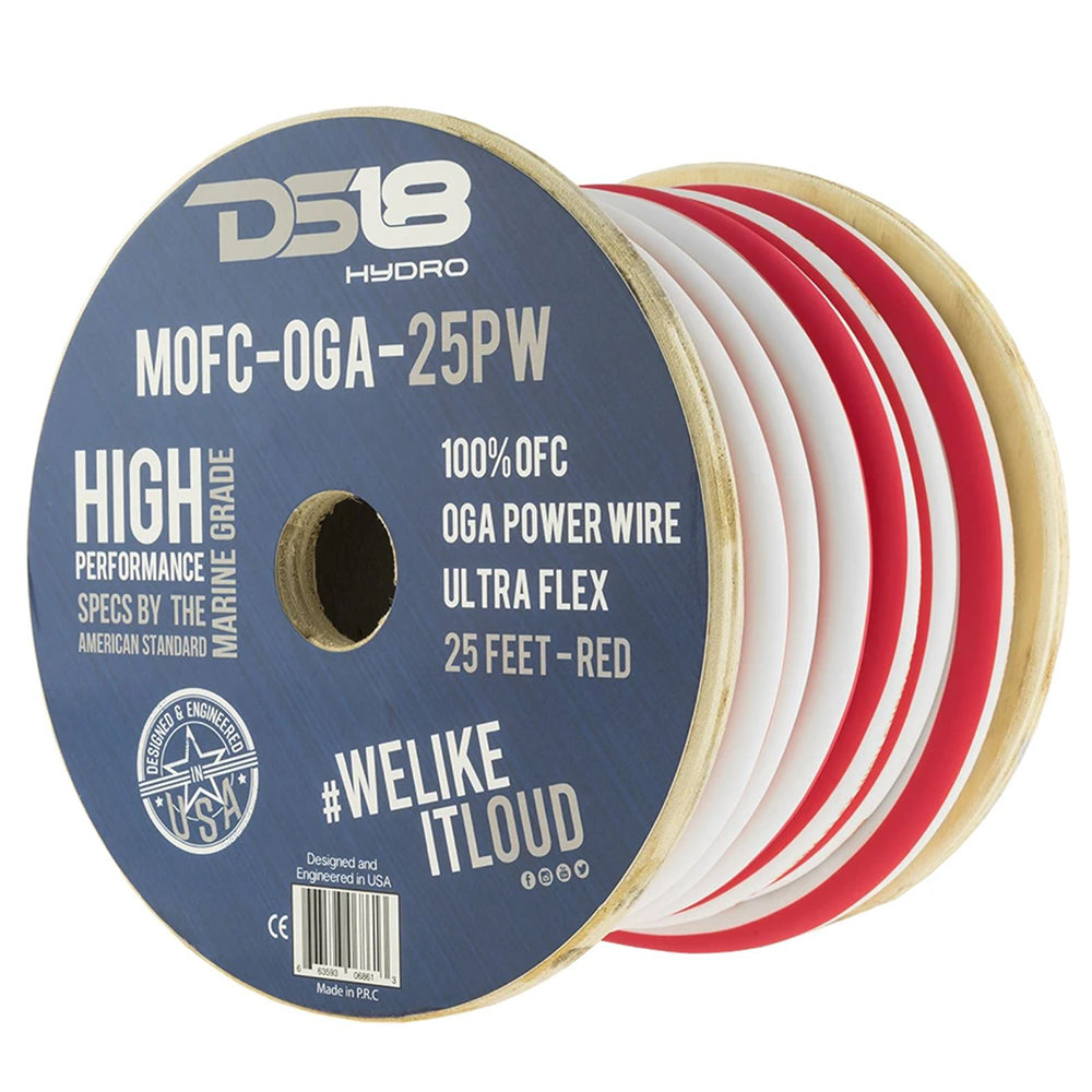 DS18 HYDRO Marine Grade OFC Power Wire 0 GA (25' Roll)