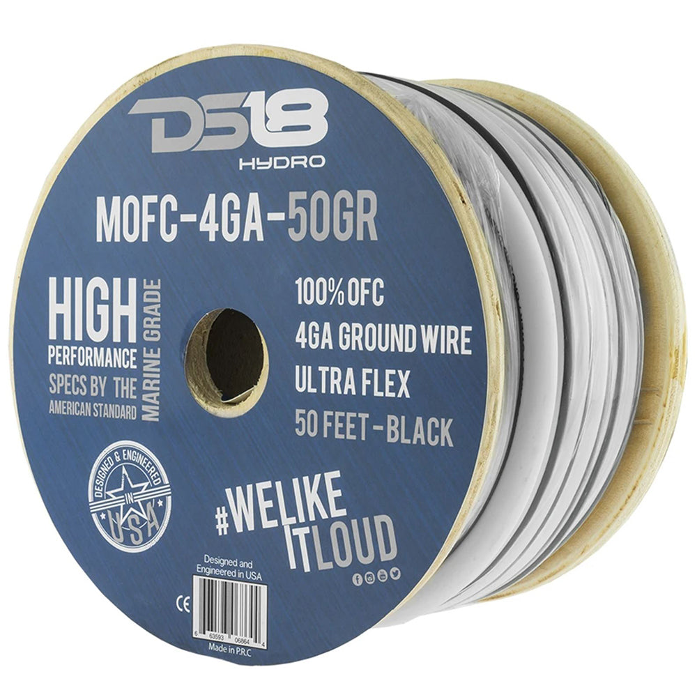 DS18 HYDRO Marine Grade OFC Ground Wire 4 GA (50' Roll)